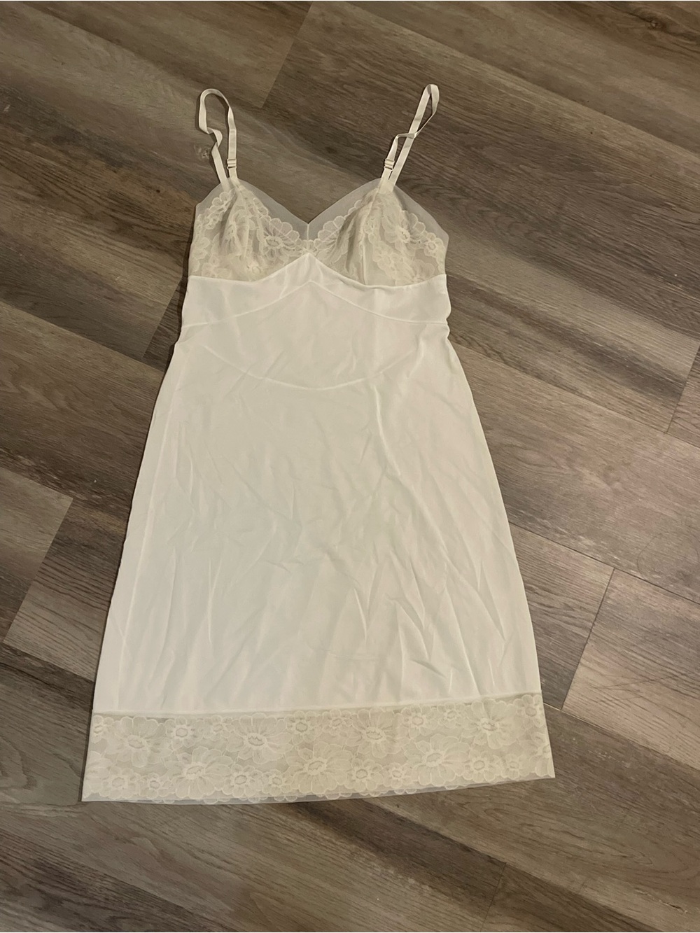 Vanity Fair Ivory Lace-Trim Slip Dress - Women Intimates & Sleepwear